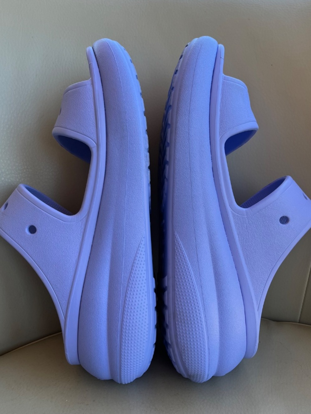 Crocs Classic Crush Platform Slides Sandals W10 M8 Lavender 2.5" Heel Comfort - Picture 4 of 10